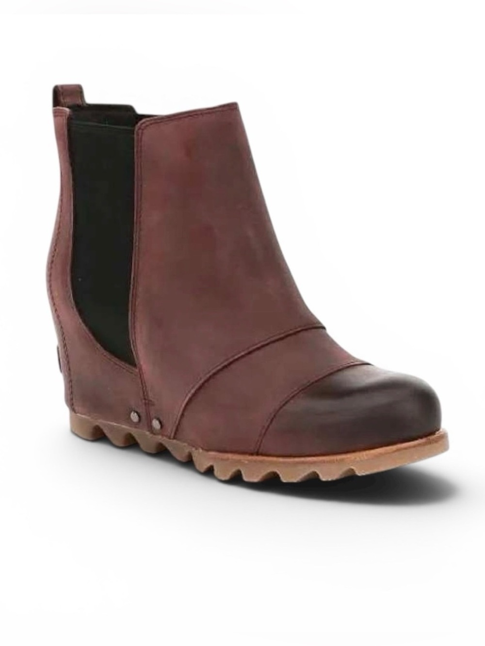Sorel Women’s Size 10 Lea Wedge Leather Chelsea Dark Brown Ankle Booties